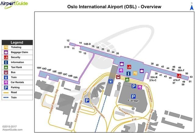 Oslo airport terminal map