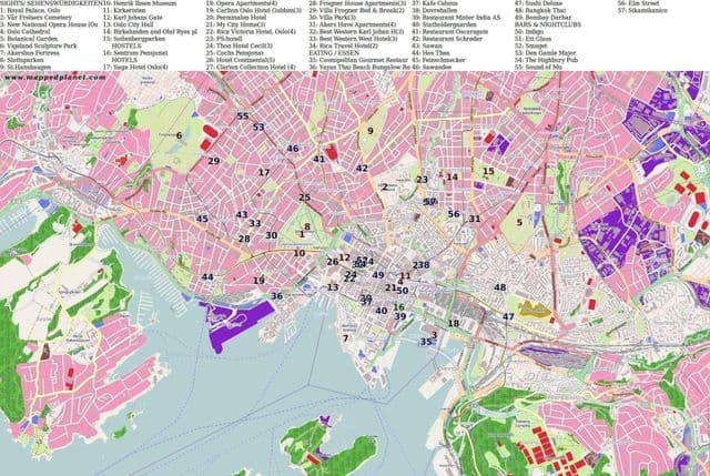 Oslo sights map